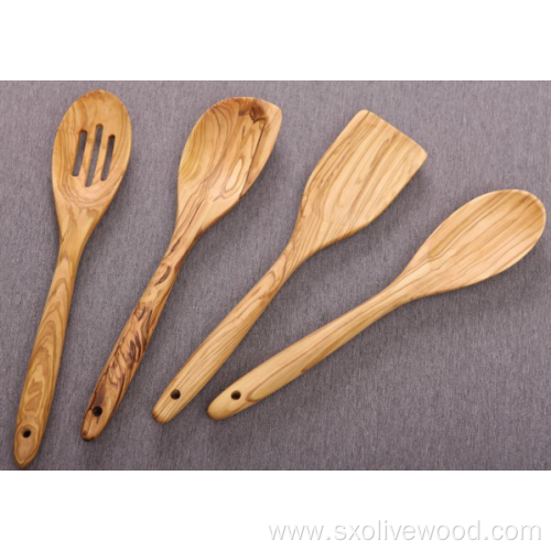 Olive Wood Utensils Set Of 4 Spoons/spatulas